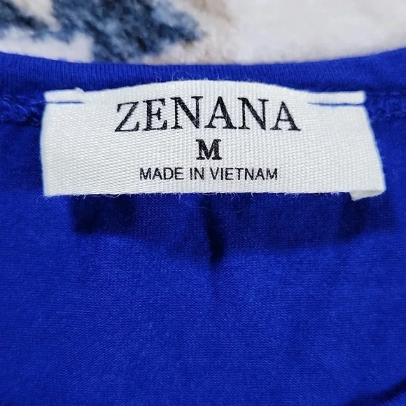 Zenana Blue Twist Front Tank Top – Women’s Size M Sleeveless Stretchy Crop - Picture 4 of 8